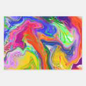 ディスコボール電気マーブルフルードアート誕生日 ラッピングペーパーシート (正面2)