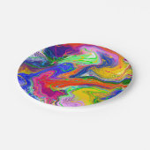 ディスコボール電気マーブルフルードアート ペーパープレート (アングル)