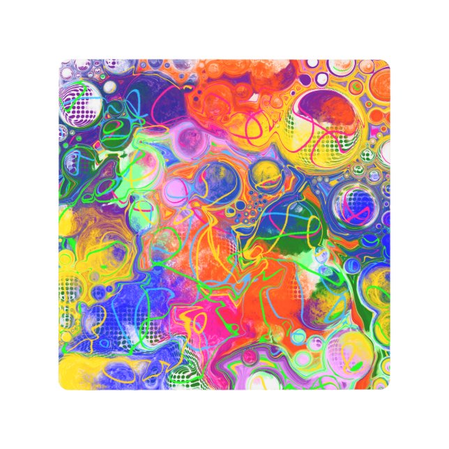 ディスコボール電気流体芸術 メタルプリント (正面)