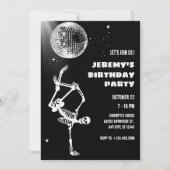 ディスコボール骸骨ダンスパーティへの招待 招待状 (正面)