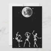 ディスコボール骸骨ダンスパーティへの招待 招待状 (裏面)