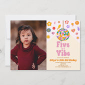 ディスコボール5はヴィベ5歳の誕生日パーティー 招待状 (正面)