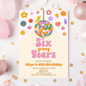 ディスコボール6グルービー年6歳の誕生日パーティー 招待状