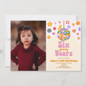 ディスコボール6周年 グルーヴィーな6歳の誕生日パーティー 招待状 (正面)