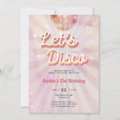 ディスコボール70sダンスパーティーレトロ21歳 招待状 (正面)