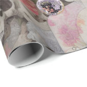 ディスコボール！スカルとバラ ラッピングペーパー (ロールコーナー)