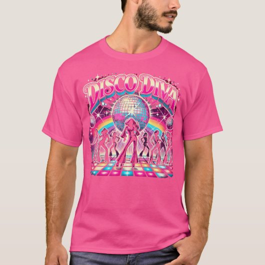 ディスコボール ディスコディーバ クイーン 70年代 ダンシング Tシャツ (正面)