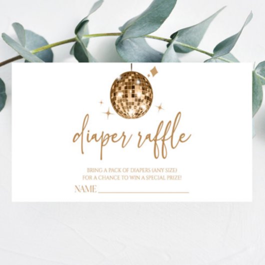 ディスコボール「ディスコベビー」ベビーシャワーおむつラッフル エンクロージャーカード