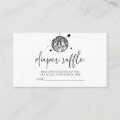 ディスコボール「ディスコベビー」ベビーシャワーおむつラッフル エンクロージャーカード (正面)