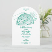 ディスコボール・ディナー招待状 ティール 招待状 (スタンド正面)