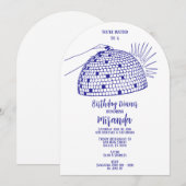 ディスコボール・ディナー・招待状・青 招待状 (正面/裏面)