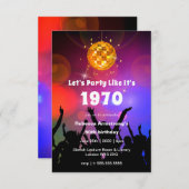 ディスコボール|パーティーをそのまま|誕生日 招待状 (正面/裏面)