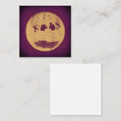 ディスコボール パープル & ゴールド ヴィンテージ アート エンクロージャーカード (正面/裏面)