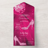 ディスコボール&ヒールピンクキンチェニェラ オールインワン招待状 (内側)