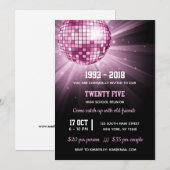 ディスコボール ピンク 招待状 (正面/裏面)