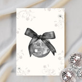 ディスコボール&ブラックボーコケット誕生日 招待状