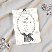 ディスコボール&ブラックボーコケット誕生日 招待状