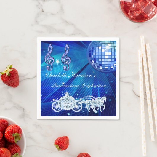 ディスコボール、プリンセスコーチ&ウズキンセアニラ スタンダードカクテルナプキン (インサイチュ)