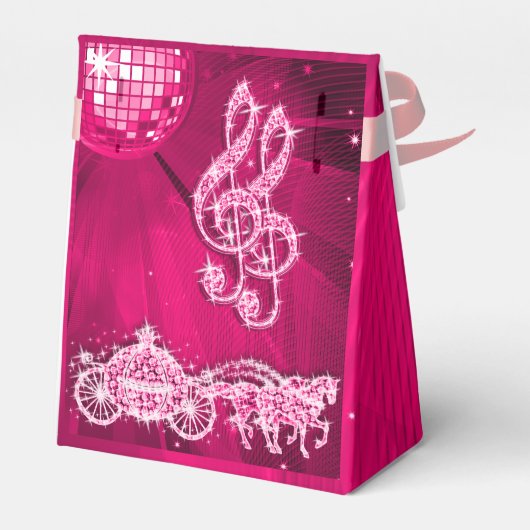 ディスコボール、プリンセスコーチ&ウマブライダルシャワー フェイバーボックス (裏面サイド)