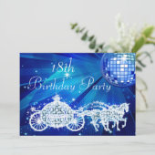 ディスコボール、プリンセスコーチ&ウマ18誕生日 招待状 (スタンド正面)