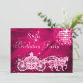 ディスコボール、プリンセスコーチ&ウマ85誕生日 招待状 (スタンド正面)