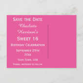 ディスコボール、プリンセスコーチ&馬の日付を保存 案内ポストカード (裏面)