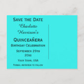 ディスコボール、プリンセスコーチ&馬の日付を保存 案内ポストカード (裏面)