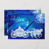 ディスコボール、プリンセスコーチ&馬両面 招待状 (正面/裏面)