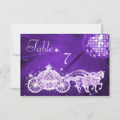 ディスコボール、プリンセス、コーチ＆ホース ダブルサイド 招待状 (裏面)