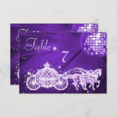 ディスコボール、プリンセス、コーチ＆ホース ダブルサイド 招待状 (正面/裏面)