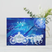 ディスコボール、プリンセス、コーチ＆ホース 55歳の誕生日 招待状 (スタンド正面)