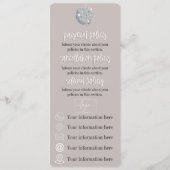 ディスコボール | ボホの花 | 価格とポリシーメニュー メニュー (裏面)