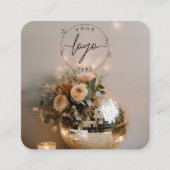 ディスコボール | ボホ花模様 | 美学 スクエア名刺 (正面)