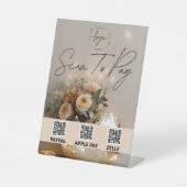 ディスコボール | ボホ花模様 | QRコード | 支払い記号 台座サイン (正面)