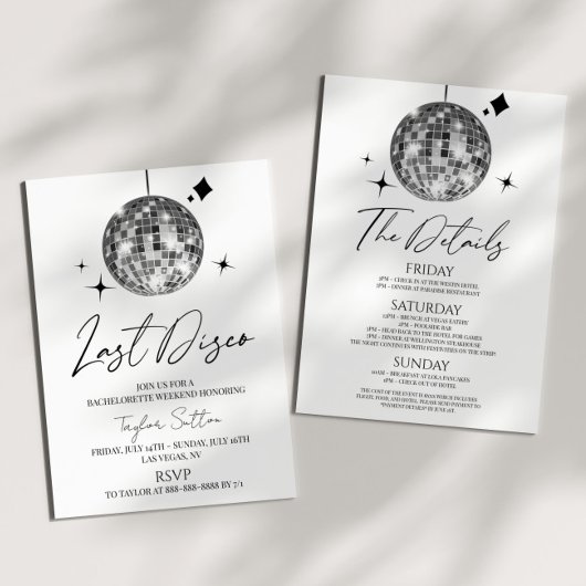 ディスコボール ラストディスコ プレ花嫁ウィークエンドパーティー 招待状