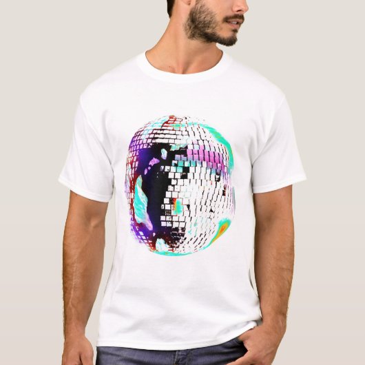 ディスコボール レトロ ネオン 70年代 80年代 Tシャツ (正面)