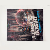 ディスコボール レトロ 1970年代 | パーティーの背景 タペストリー (正面(横))