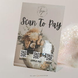 ディスコボール | 花 | QRコード | 支払い記号 台座サイン