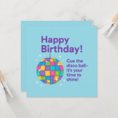 ディスコボール 誕生日 カード (正面/裏面インサイチュ)