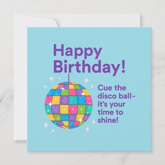 ディスコボール 誕生日 カード (正面)