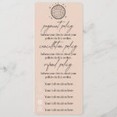 ディスコボール | Boho フローラル | 価格とポリシーメニュー メニュー (裏面)