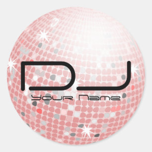 ディスコボールDJステッカー ラウンドシール