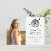 ディスコボールSweet sixteen16thバースデーパーティー 招待状 (スタンド正面)