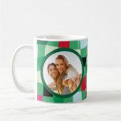 ディスコモダンカラフルタータンチェックプレイドクリスマス コーヒーマグカップ (左)