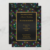 ディスコモダンテーマブラックすべての行事 招待状 (正面/裏面)