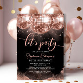 ディスコモダンボールバラ金ゴールド40th誕生日パーティー 招待状