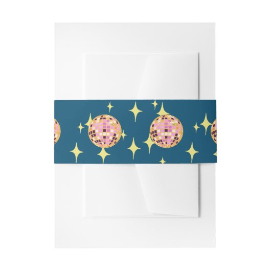 ディスコモダンボールブルー 招待状ベリーバンド (正面例)