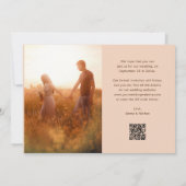 ディスコモダン文字 |写真2枚とQRコード セーブザデート (裏面)