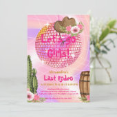 ディスコラストロデオ女性のカーボーイブライダルシャワー 招待状 (スタンド正面)