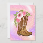 ディスコラストロデオ女性のカーボーイブライダルシャワー 招待状 (裏面)